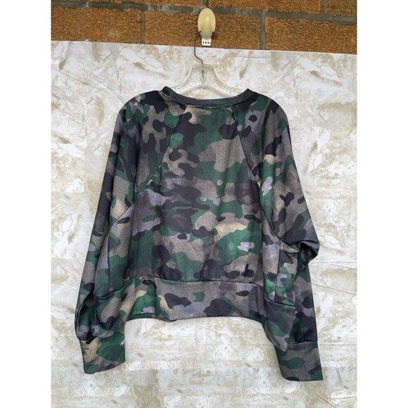 Nike Rebel Camo Dri-fit Crop Jersey Sweatshirt Camouflage Women’s Size XL - Picture 7 of 10